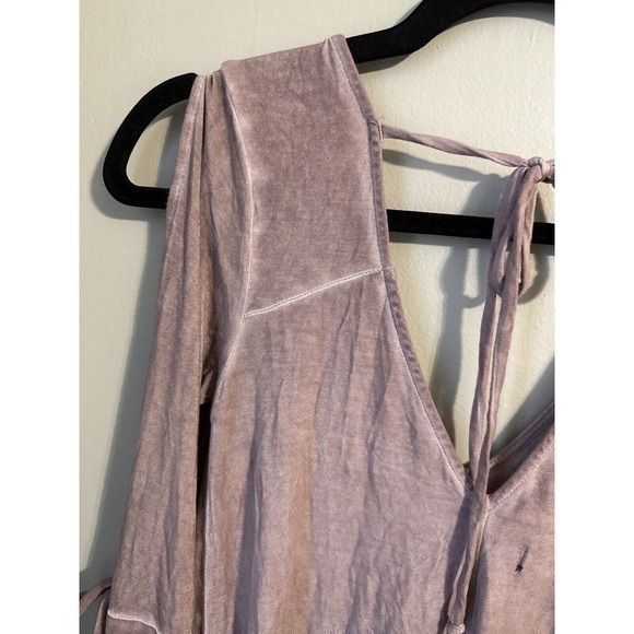 American Eagle Women's Soft‎ & Sexy Shirt Mauve Cold Shoulder Bell Sleeve XXS - Picture 8 of 16